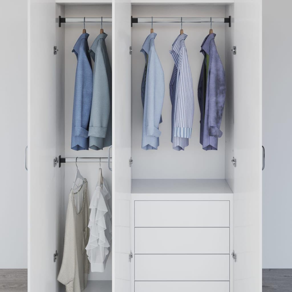 Vidaxl Telescopic Wardrobe Rails 2 Pcs Silver 22.8''-39.4''